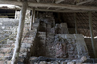 Mayan Edifice of the Masks at Kohunlich - kohunlich mayan ruins,kohunlich mayan temple,mayan temple pictures,mayan ruins photos